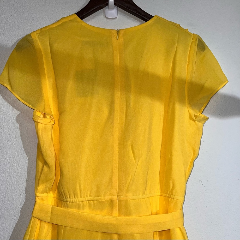 NWT Danny & Nicole‎ Short Sleeve Fit + Flare Dress - SUNFLOWER 12 $89 - Picture 5 of 13